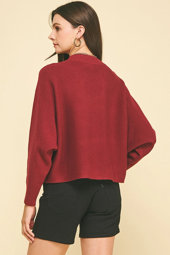 Dolman Sleeve Sweater Top | Garnet