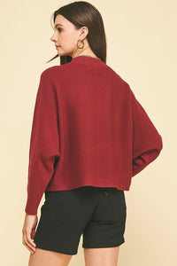 Dolman Sleeve Sweater Top | Garnet