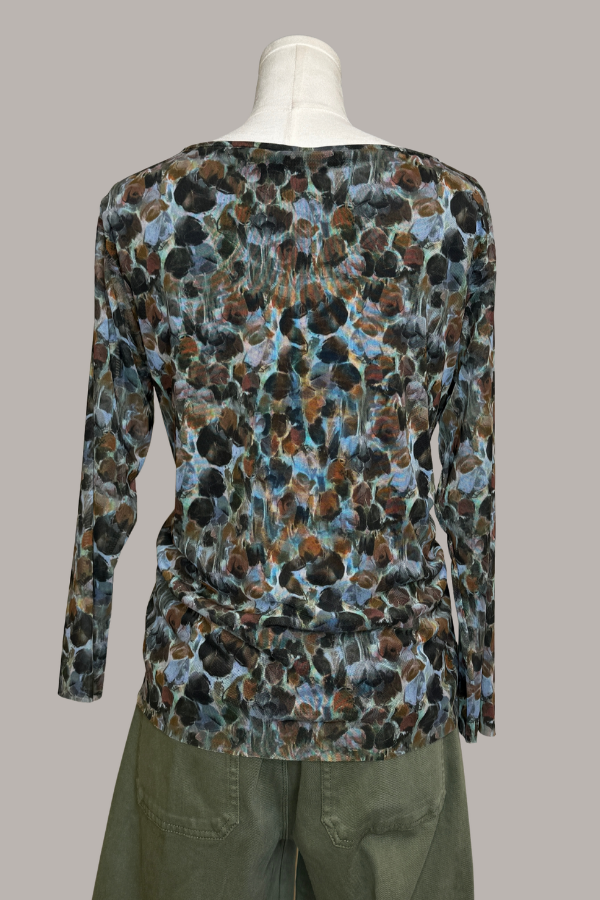 Long Sleeve Mesh Crew Neck Top | Rob Mesh