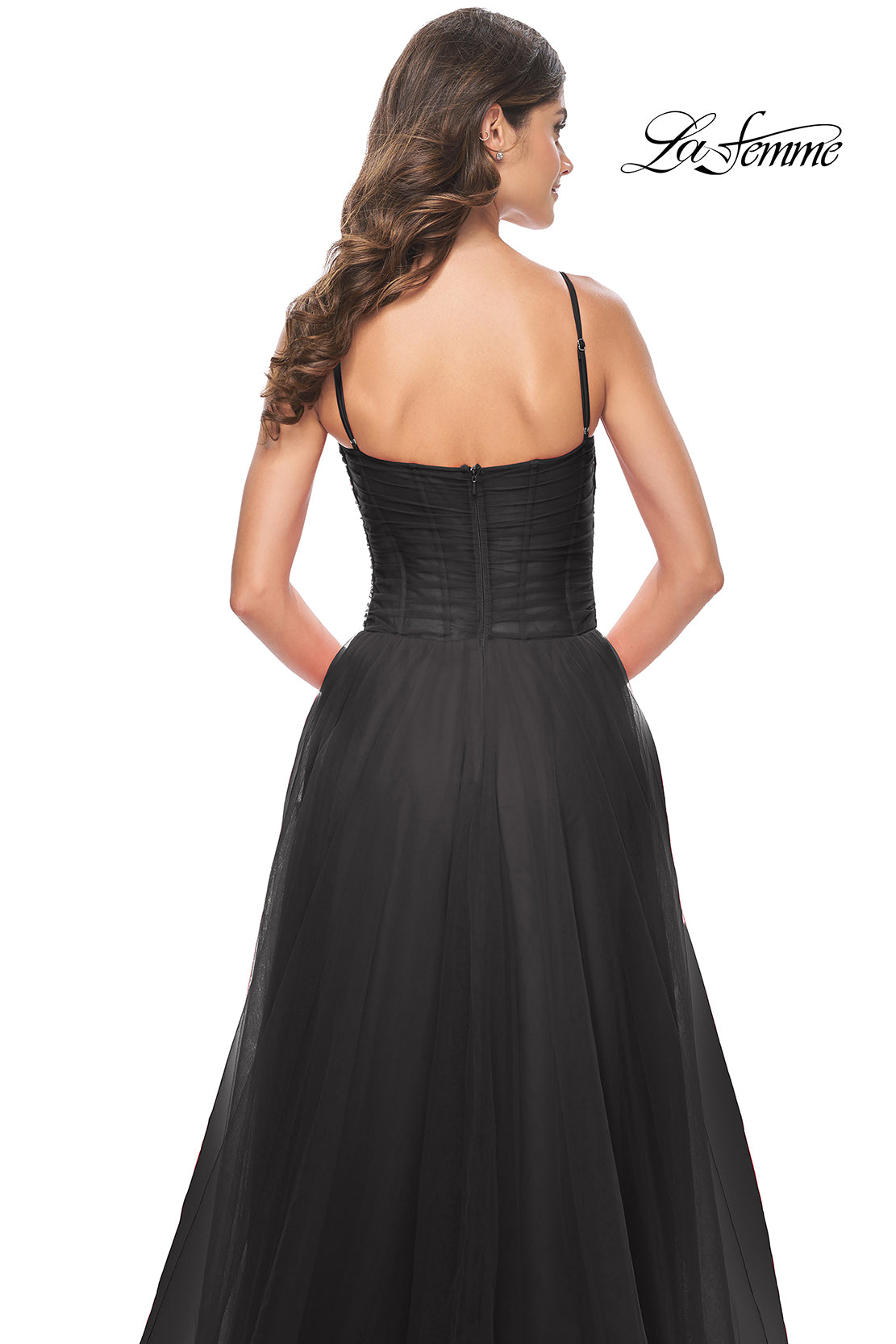 La Femme 32017 Corset Dress with slit