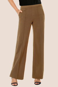Kayla Pull On Wide Leg Trouser | Black, Brown Truffle, Rich Camel, Cadet Blue