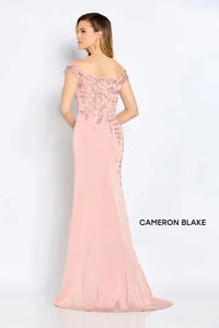 Cameron Blake CB102 Lace Applique Off Shoulder Gown