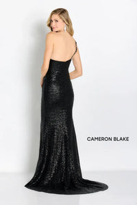 Cameron Blake CB753 Straight Sequin Shoulder Gown