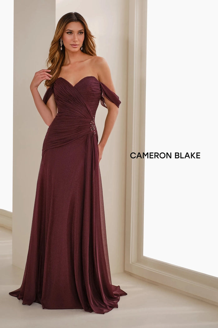 Cameron Blake CB904 Metallic Net Sweetheart Gown