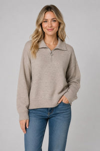 Quarter Zip Sweater | Mocha