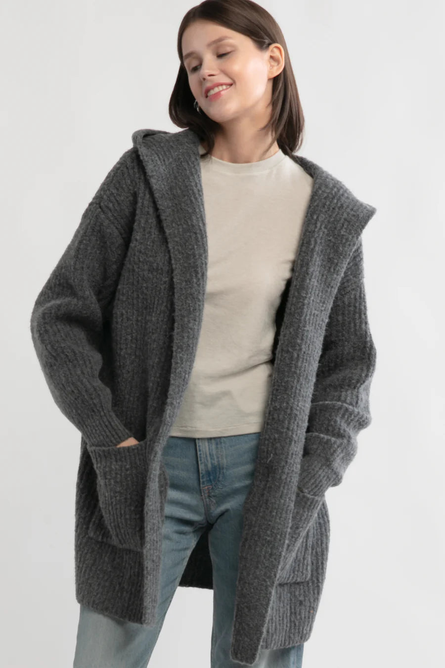 LAZY DAY HOODED CARDIGAN