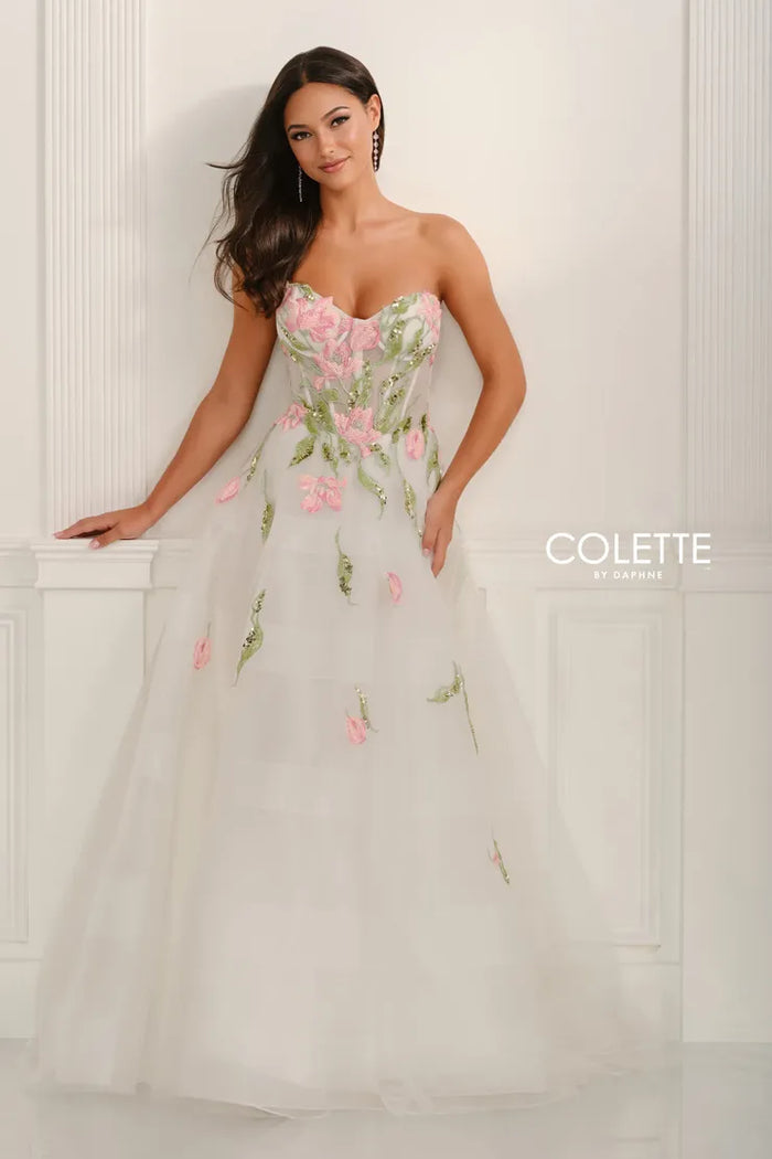 Colette CL6103 Floral and Tulle Ballgown