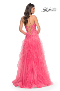 La Femme 32286 Lace Bustier Full Tulle Dress