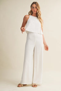 Sleeveless Linen Jumpsuit | White