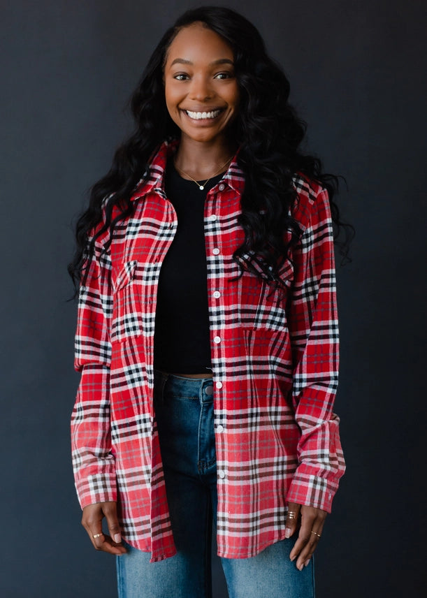 Plaid Flannel | Red, White & Black