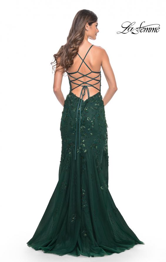 La Femme 32307 Slit Lace Illusion Dress