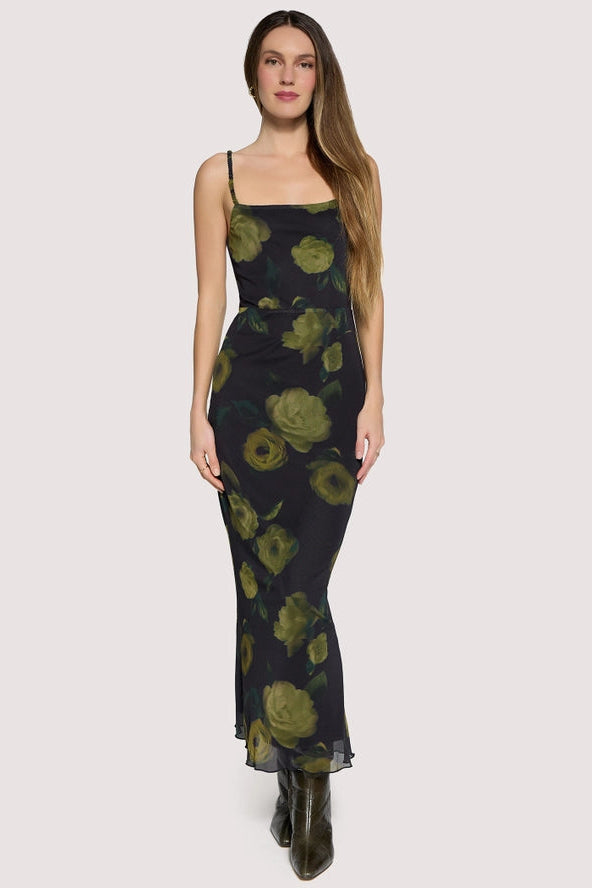 Nocturnal Blooms Maxi Dress | Black
