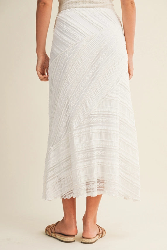 Textured Diagonal Skirt | Off-White