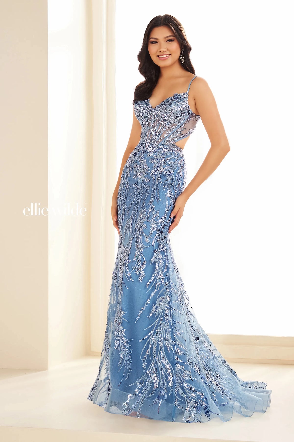 Ellie Wilde 36060 Embroidered Sequin Tulle Gown Harriman Clothing Co. Ellie Wilde 36060 Embroidered Sequin Tulle Gown Harriman Clothing Co.