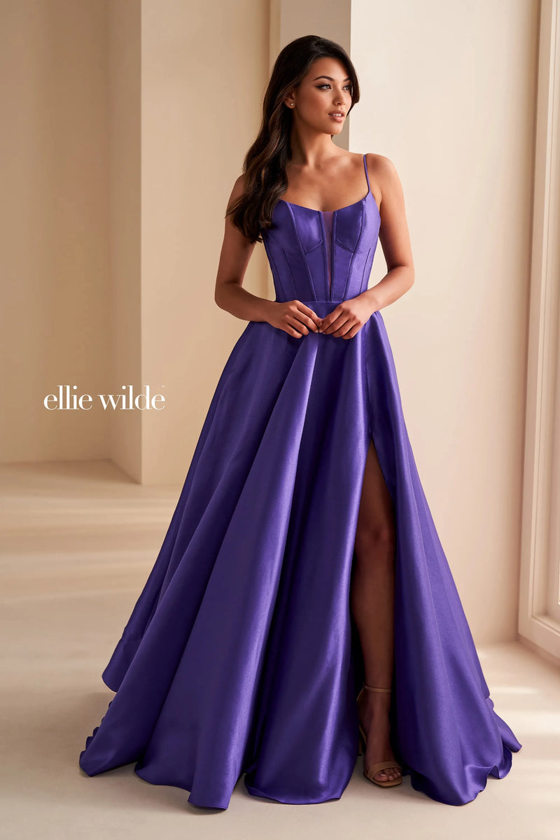 Ellie Wilde 36224 Brushed Satin Ball Gown