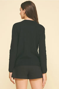 Jewel Detailed Knit Sweater | Black