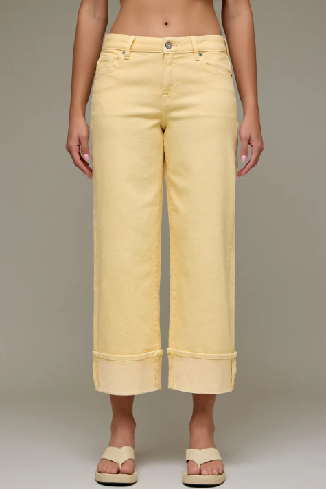 Logan 26" Cuffed Mid Rise Dad Jean | Vanilla