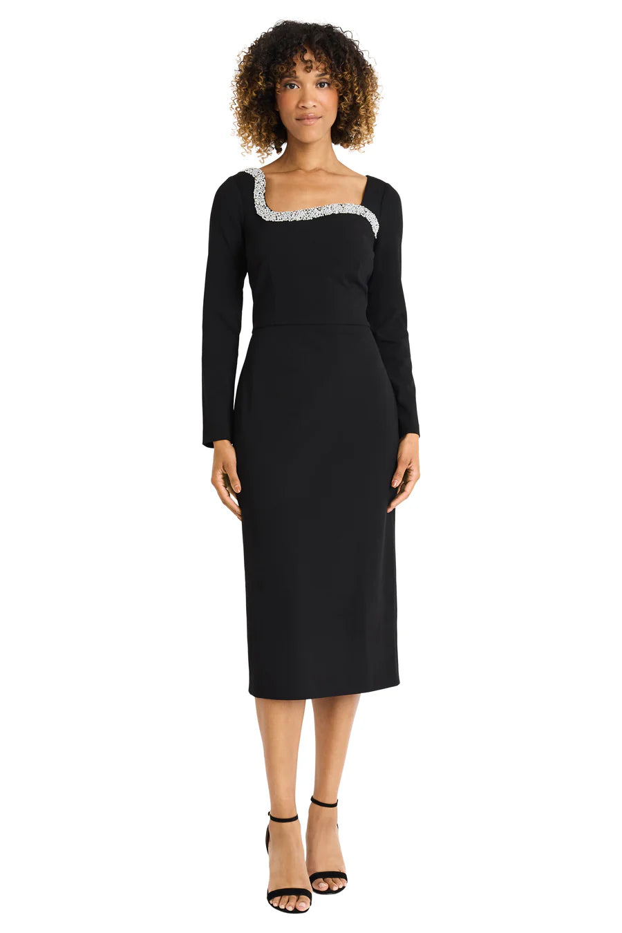 Maggy London womens Midi Dress, 2, Black, Women's