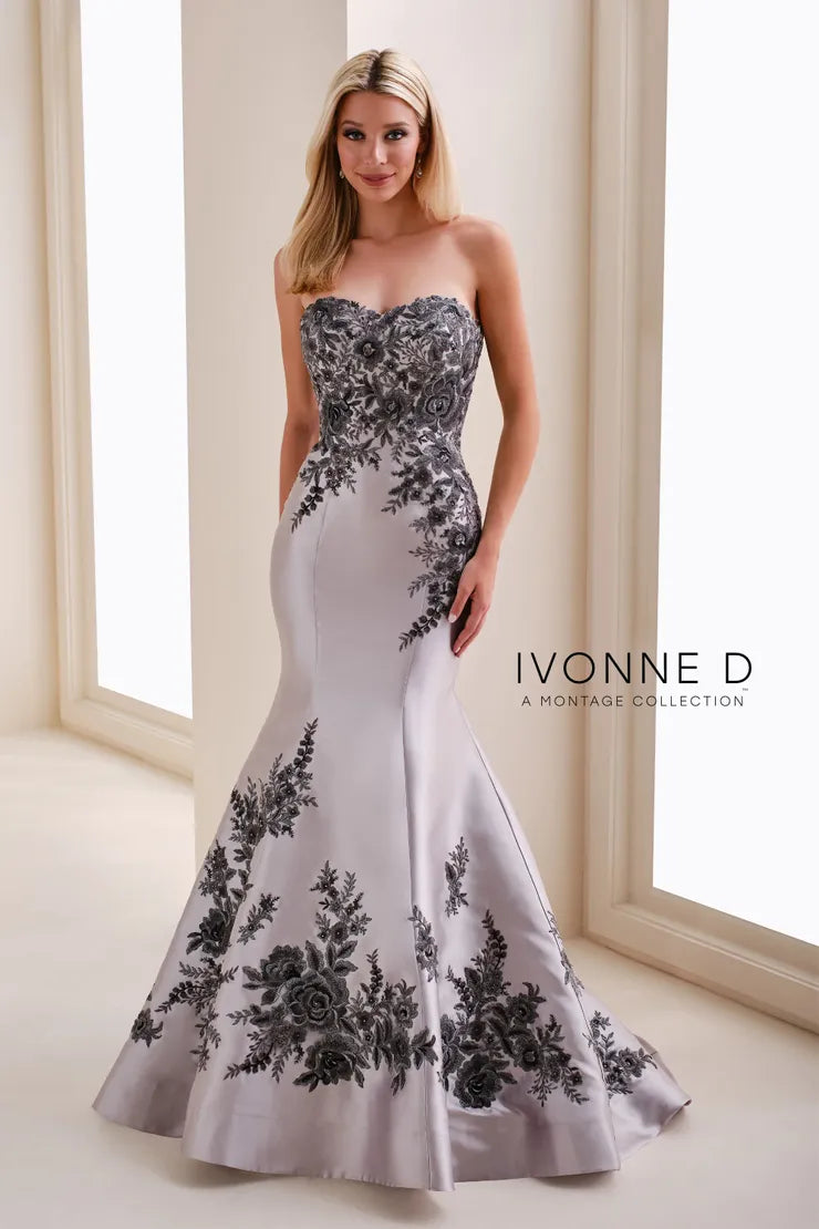 Ivonne D ID1205 Strapless Sweetheart Mermaid Gown