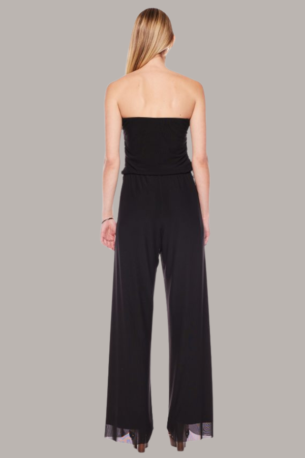 Strapless Jumpsuit | Black Mesh