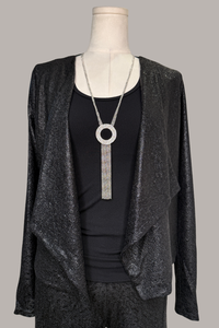 Faux Leather Cardigan | Luster