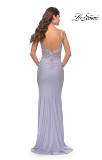 La Femme 31341 Rhinestone Jersey with Sheer Back