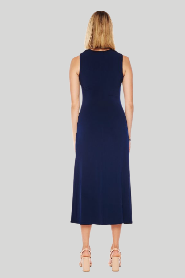 Asymmetrical Jersey Midi Dress | Navy