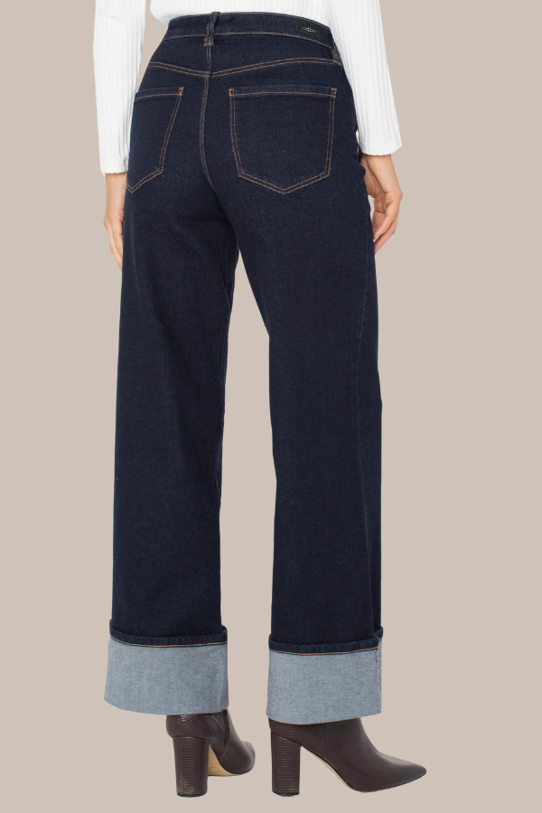 Morgan Cuffed Wide Leg Jean 30" Inseam | Indigo Rinse