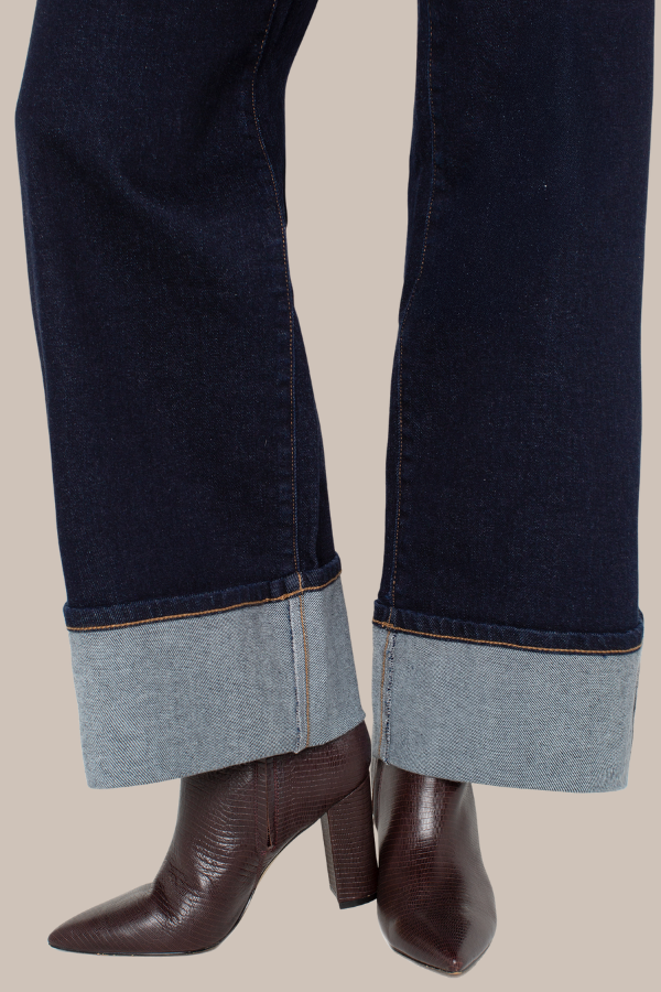 Morgan Cuffed Wide Leg Jean 30" Inseam | Indigo Rinse