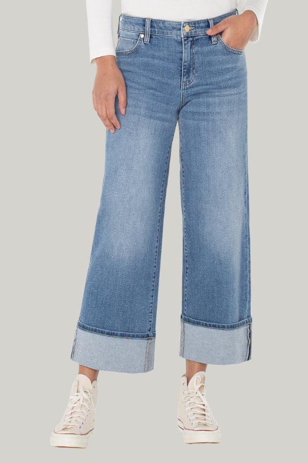 Morgan Cuffed Wide Leg Jean | Klamath