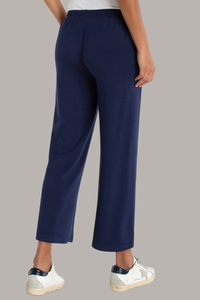 Pull-On Wide Leg Crop Trouser | Deep Midnight, Prussian Blue, Black