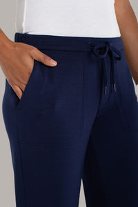 Pull-On Wide Leg Crop Trouser | Deep Midnight, Prussian Blue, Black