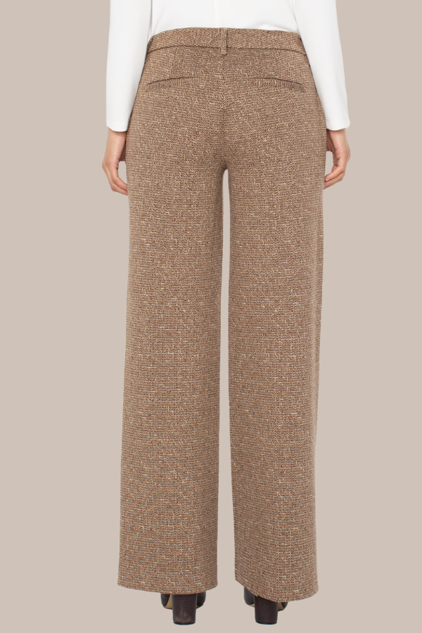 Kelsey Wide Leg Trouser 29" Inseam | Brown Herringbone