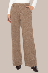 Kelsey Wide Leg Trouser 29" Inseam | Brown Herringbone