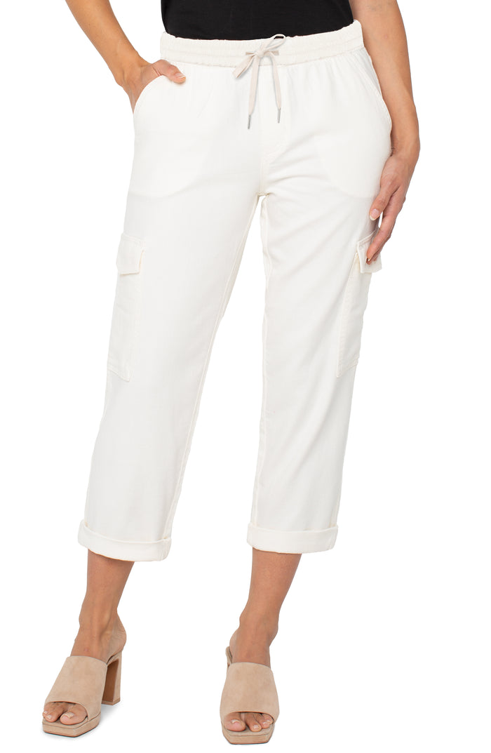 Drawstring Rascal Pants with Cargo Pocket Details | Whipped Cream