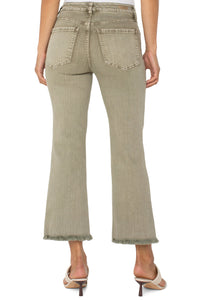 Hannah Cropped Flare w/ Fray Hem | Laurel Olive
