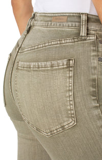 Hannah Cropped Flare w/ Fray Hem | Laurel Olive