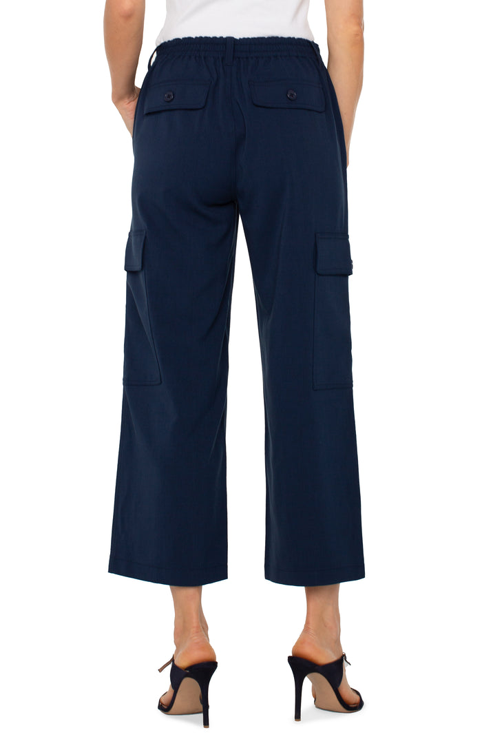 Hi-rise Cargo Crop Straight | Dark Navy