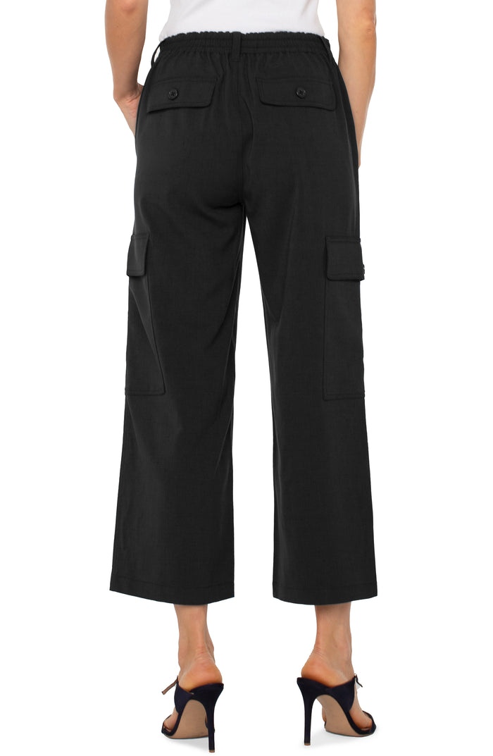 Hi-rise Cargo Crop Straight | Black