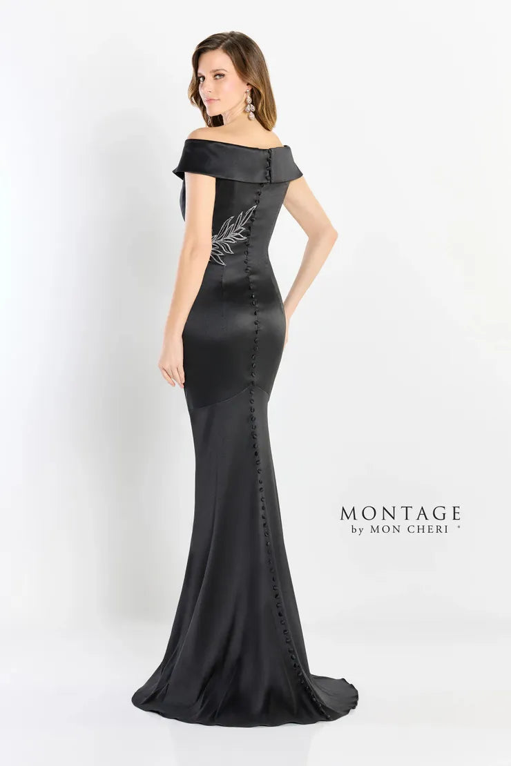 Straight Mikado Gown with Leaf detailing