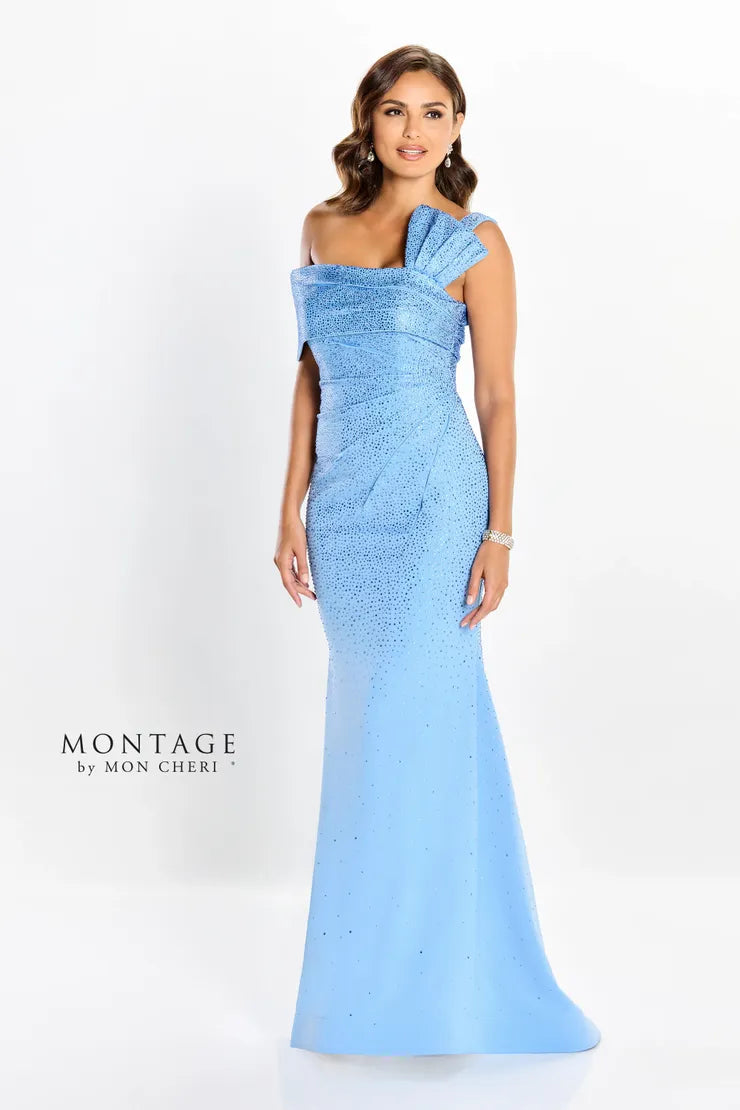 Montage M2214 Stretch Crepe One Shoulder Gown