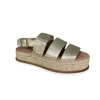 Double Strap Jute Wedge | Gold