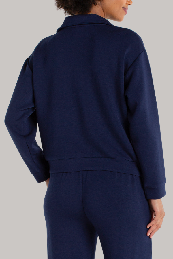 Half Zip Popover Jacket | Deep Midnight