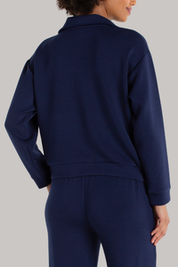 Half Zip Popover Jacket | Deep Midnight