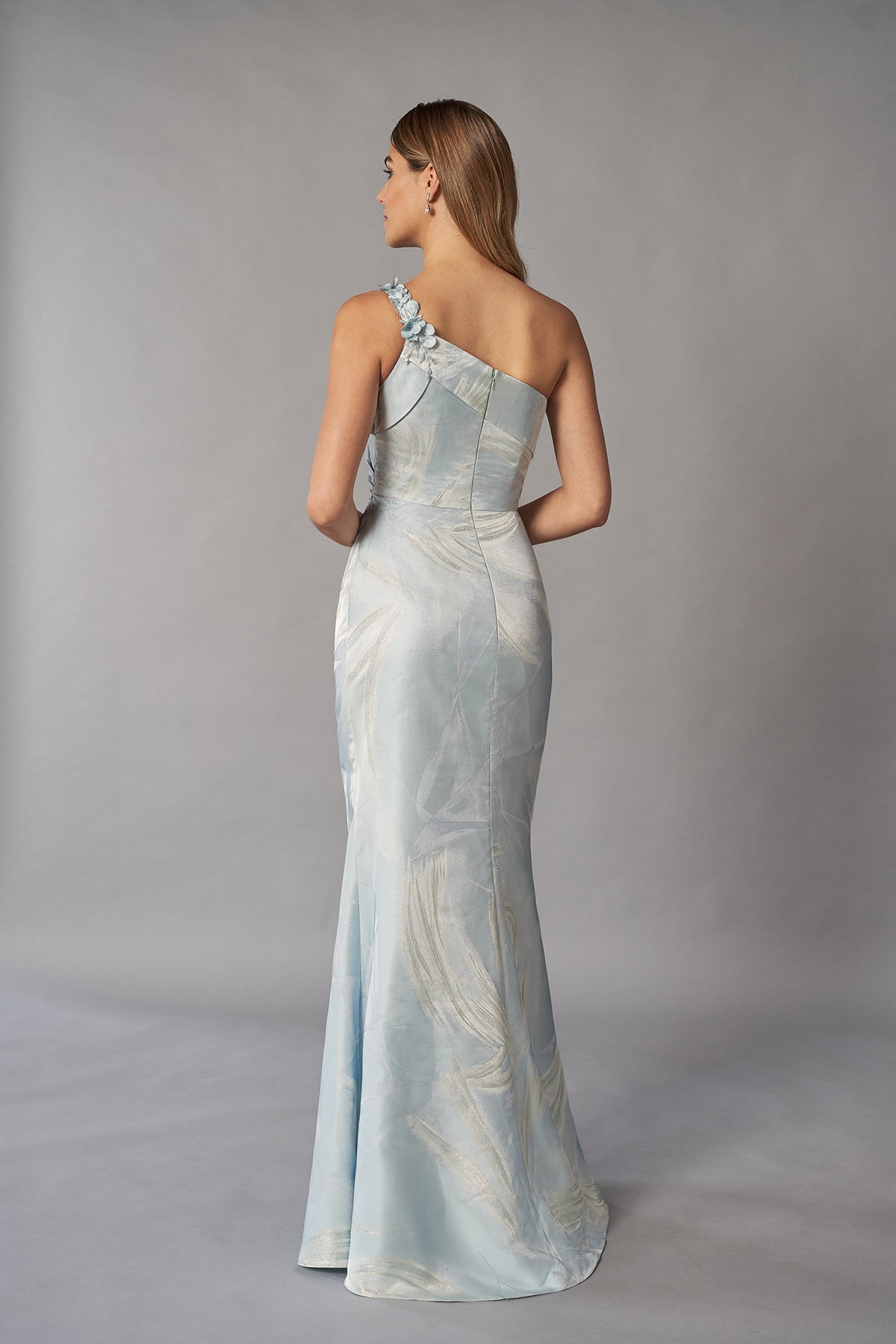 Jade Couture K268051X One Shoulder Frances Jacquard Gown