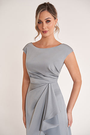 Jade Couture K278063 Boat Neck Cap Sleeve Crepe Back Charmeuse