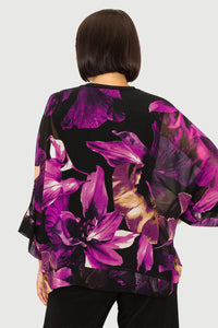 3/ Slv Chiffon V-Neck Top