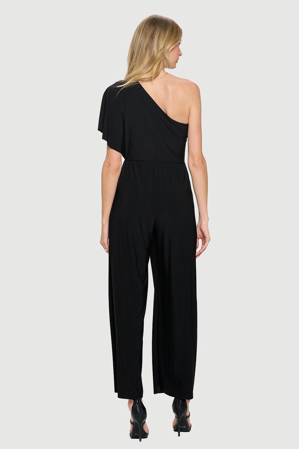 Jersey One Shoulder Jumpsuit | Black