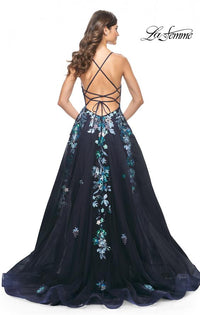 La Femme 32023 Multi Sequin Floral Tulle Gown