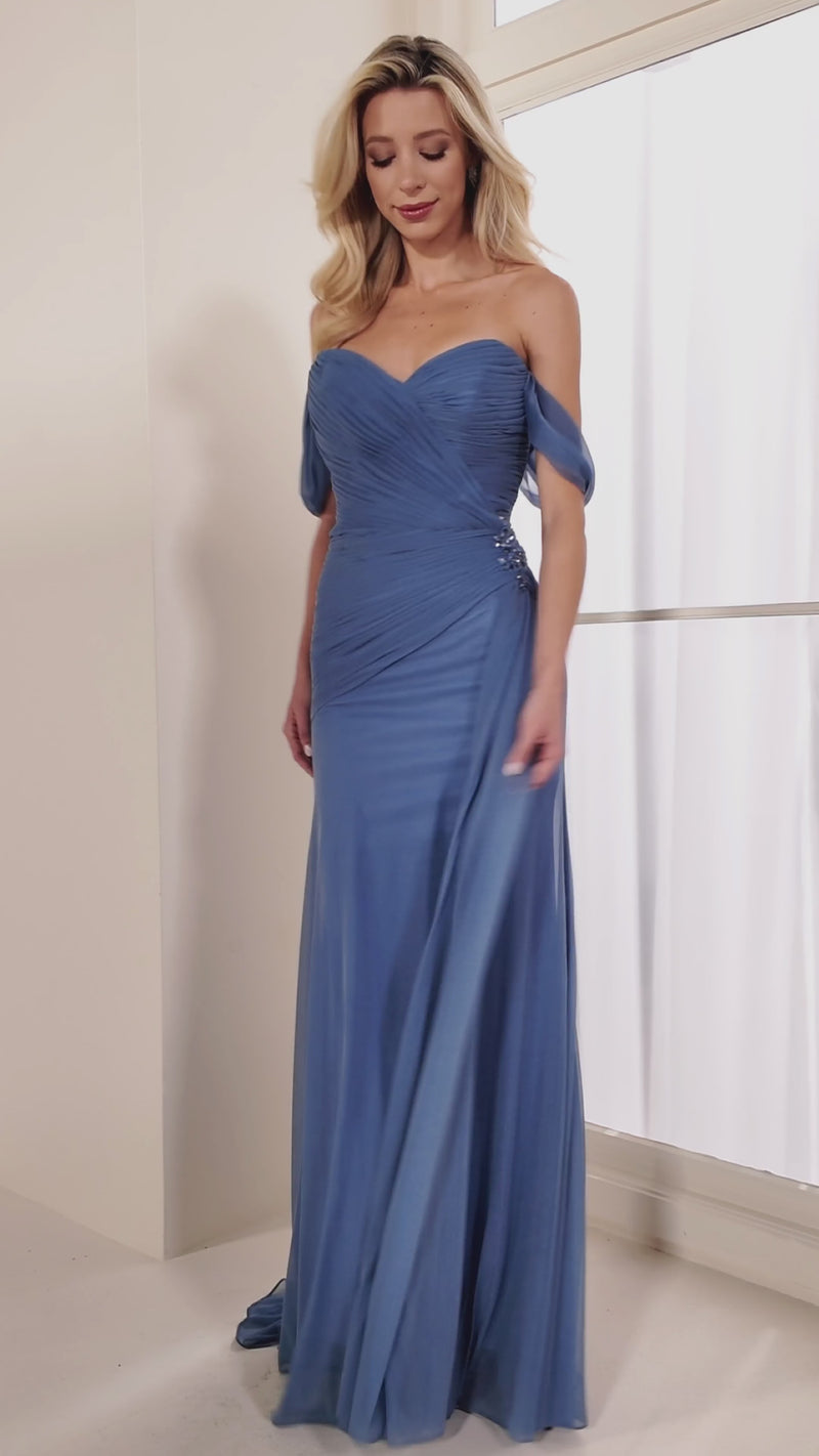 Cameron Blake CB904 Metallic Net Sweetheart Gown